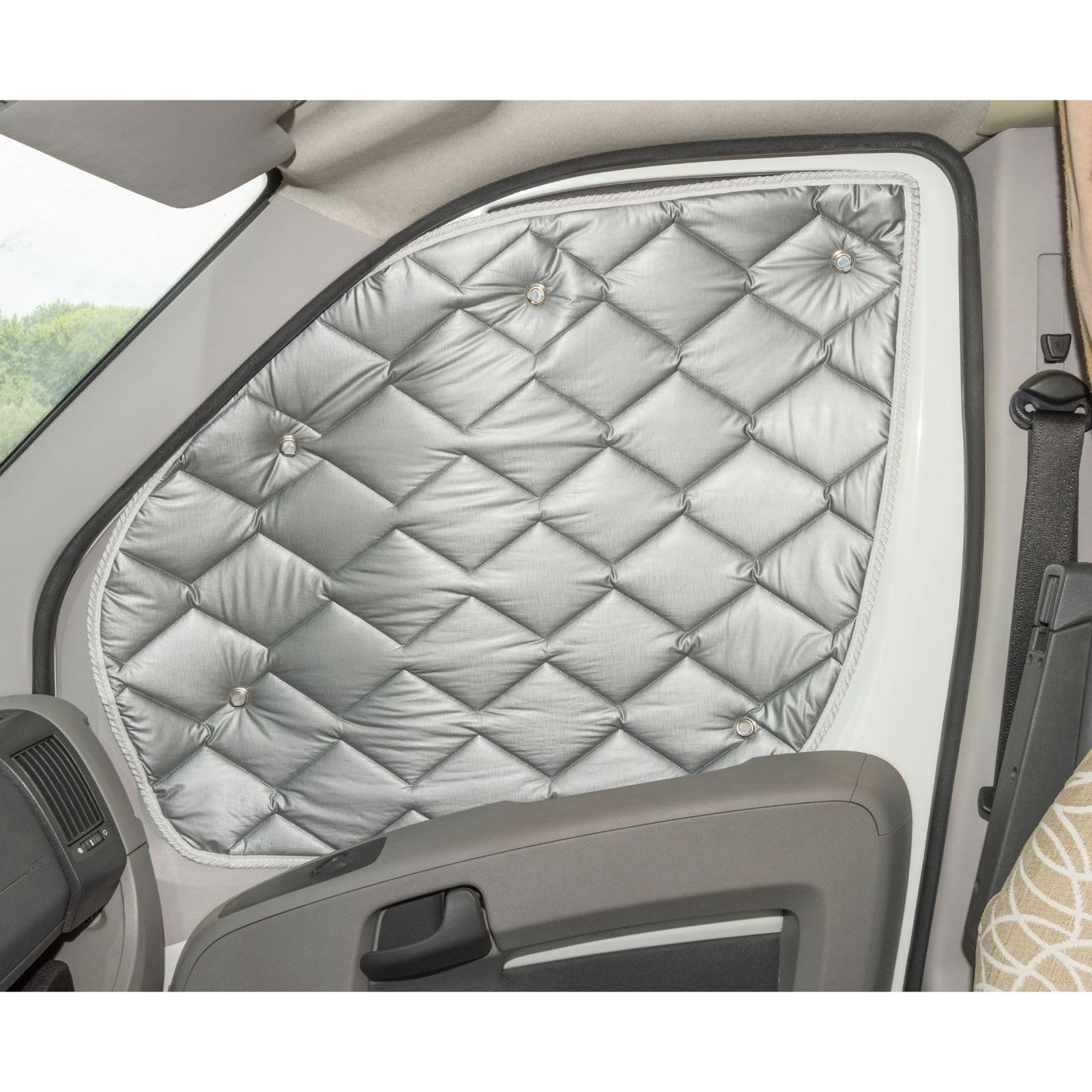Marvix Thermo-Jalousien für interne Fahrerkabine, Premium-Fensterabdeckung, 9-lagig, für Ford Transit 2015–2024, Wohnmobil, Wohnmobil, silberfarbene Isolierung, Windschutzscheiben-Blenden
