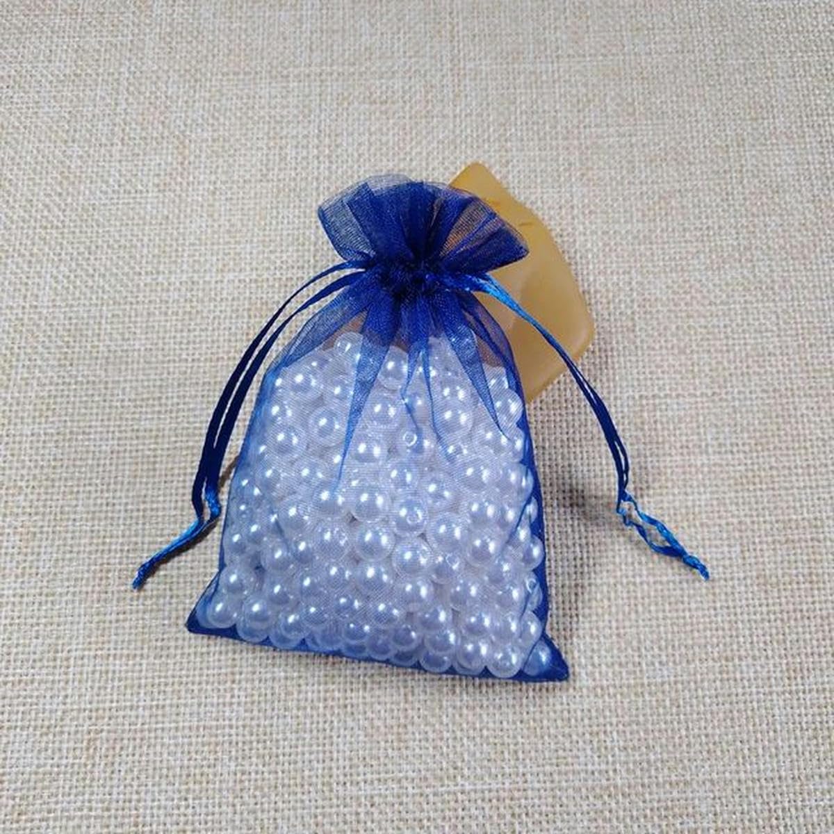 Sacs en maille organza，Drawstring Organza Bag， Sacs en Organza 7x9 9x12 10x15 13x18cm, 500 pièces/lot, emballage de mariage, sac cadeau, décoration de fête, sac à bijoux, pochettes en Organza(Navy Blu