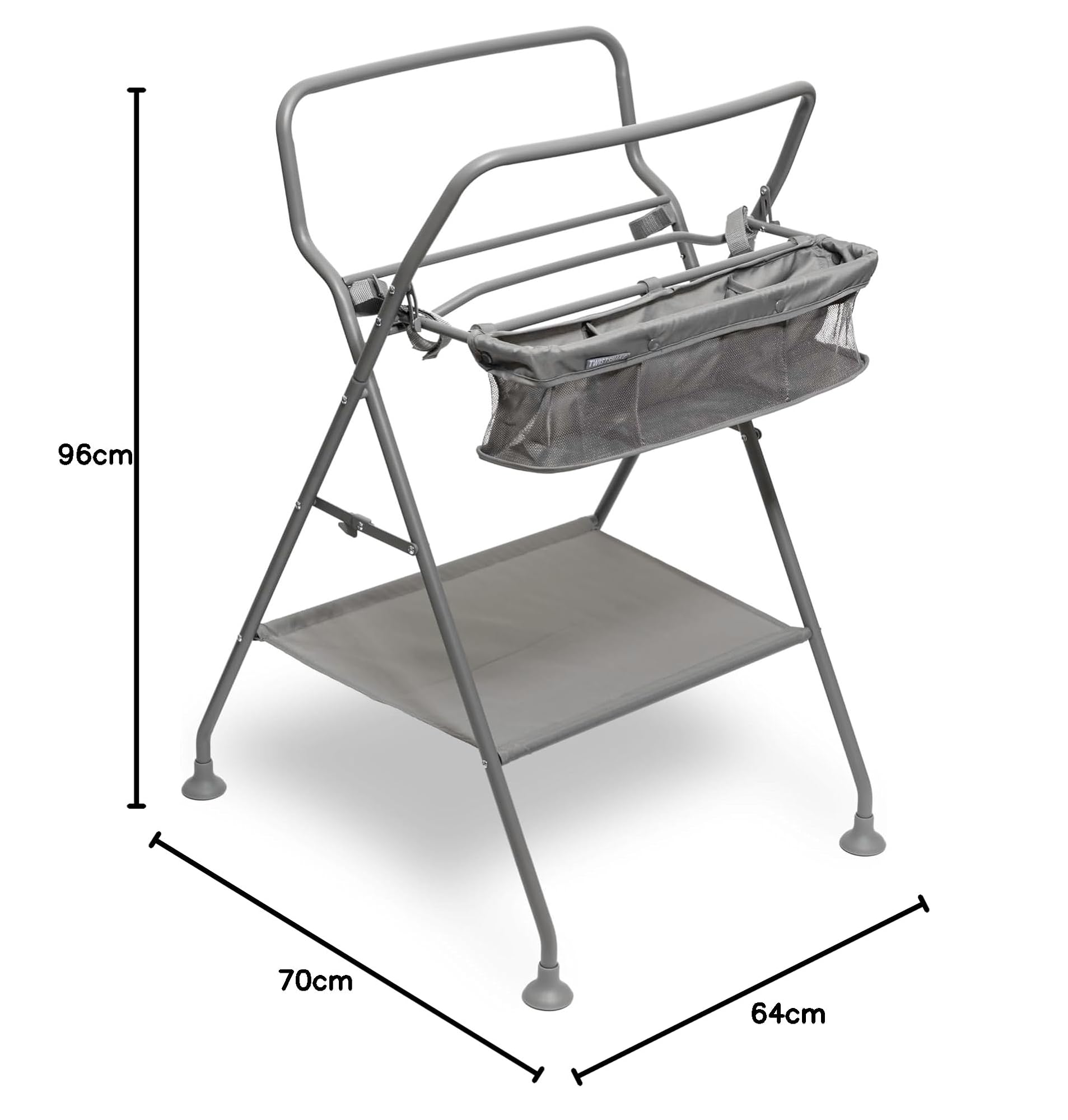 Twistshake Support Pliable pour Baignoire de Bébé avec Rangement et Tuyau d'Évacuation | Pieds Antidérapants