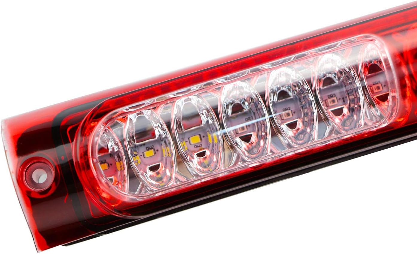 Third 3rd Brake Light High Mount Brake Light Stop LED Lamp Cargo Tail Light Assembly for 1997-2007 Dodge Dakota (Red)