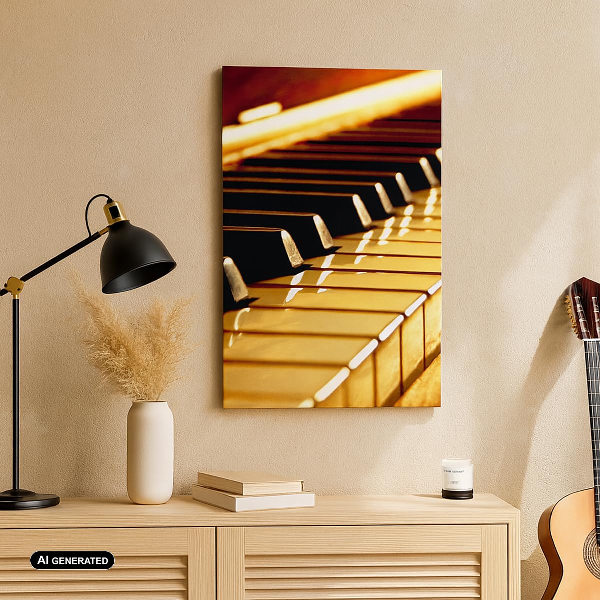ARTTOR Leinwandbild 70x100 cm Wandbild Musik - 2200 | Klavier Konzert Vertikal Groß Wanddekoration Wohnzimmer Schlafzimmer Wandkunst Wanddeko Wand Kunstdruck Küche ARTTOR