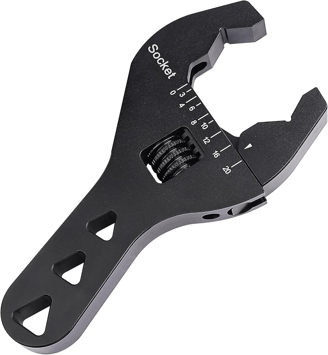 EVIL ENERGY AN Wrench 3AN-20AN Adjustable, 5.79-Inch Hose Fitting Tool | 6061-T6 Aluminum, Black Anodized Surface, For Tight Spaces, Easy to Adjust, For Fuel/Cooling Systems