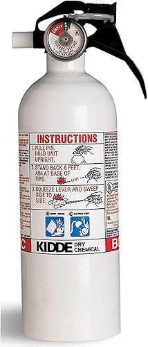 Kidde 466635MTLK - Extintor de incendios Mariner 5, 2#, 5-B:C, con válvula metálica de nailon VB, color blanco