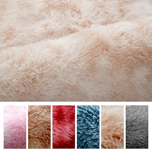 Miniatura 8 de Alfombra redonda esponjosa para sala de estar, alfombra de piel sintética, para habitación de los niños, alfombra de felpa larga para dormitorio,