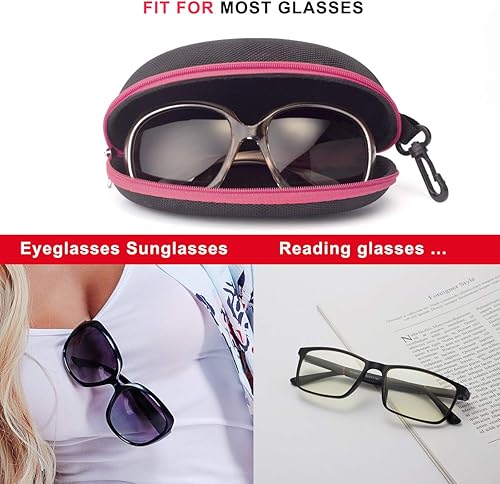 Miniatura 3 de RayLove Paquete de 3 fundas de gafas de sol portátiles con cremallera y gancho