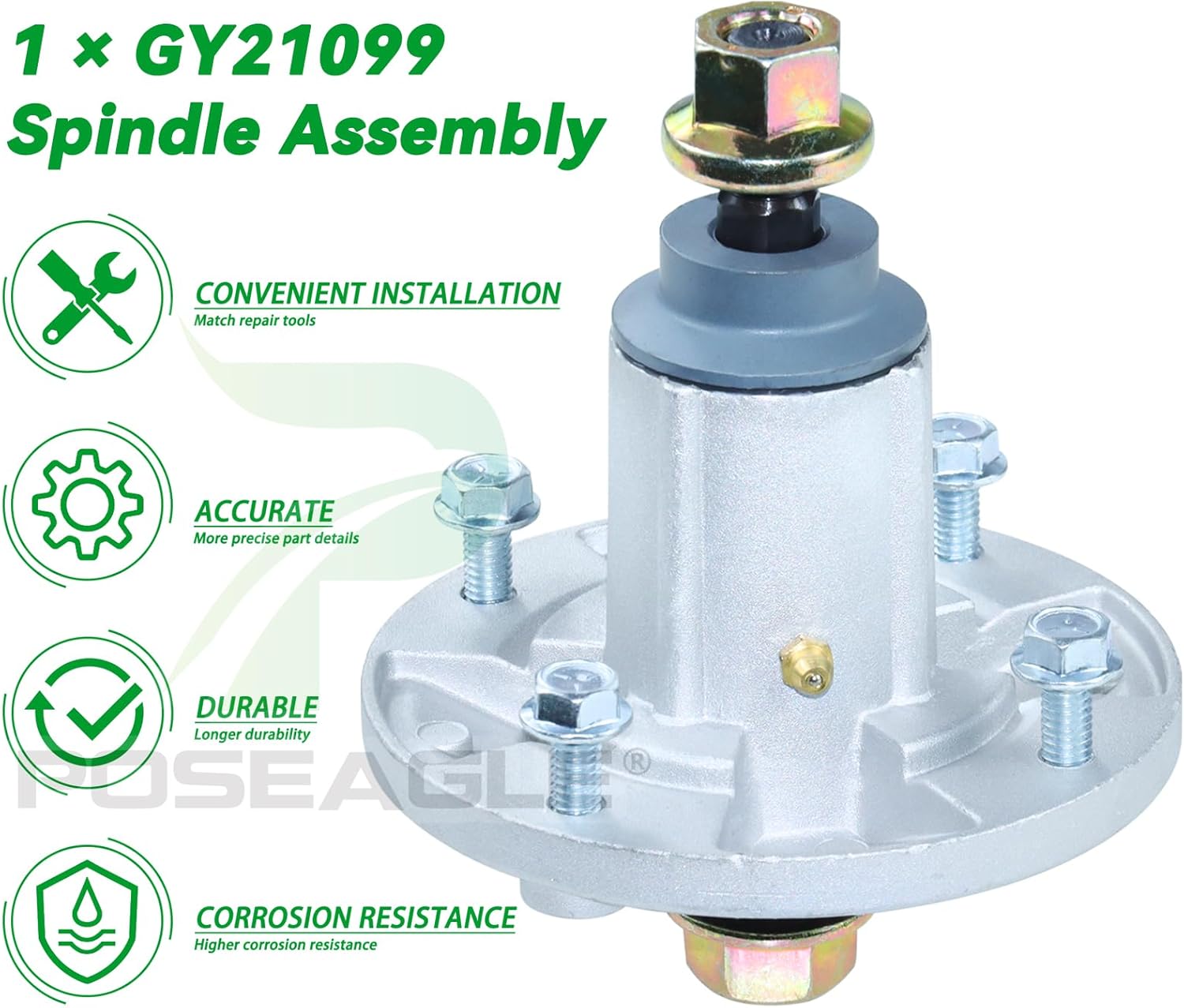 GY21099 Spindle Assembly Kit Replaces John Deere GY21099 Spindle Kit GY20867 GY20592 for John Deere 190C D170 E180 G110 LA150 LA175 S180 100 Series Lawn Tractors
