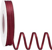 Vista 237 de Cinta de satén rosa polvoriento de doble cara, 3/8 pulgadas x 50 yardas, cintas de poliéster rosa polvoriento para envolver regalos, cinta de tela