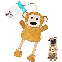Milly Monkey Leather Dog Toy for Small Dogs & Puppies