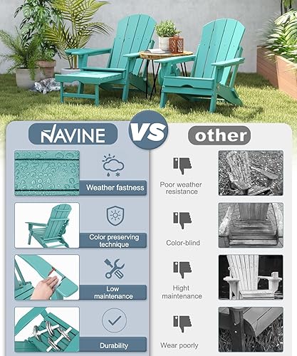 Miniatura 49 de Silla Adirondack ajustable con otomana retráctil, juego de 2, silla Adirondack plegable de polietileno de alta densidad con soporte para tazas