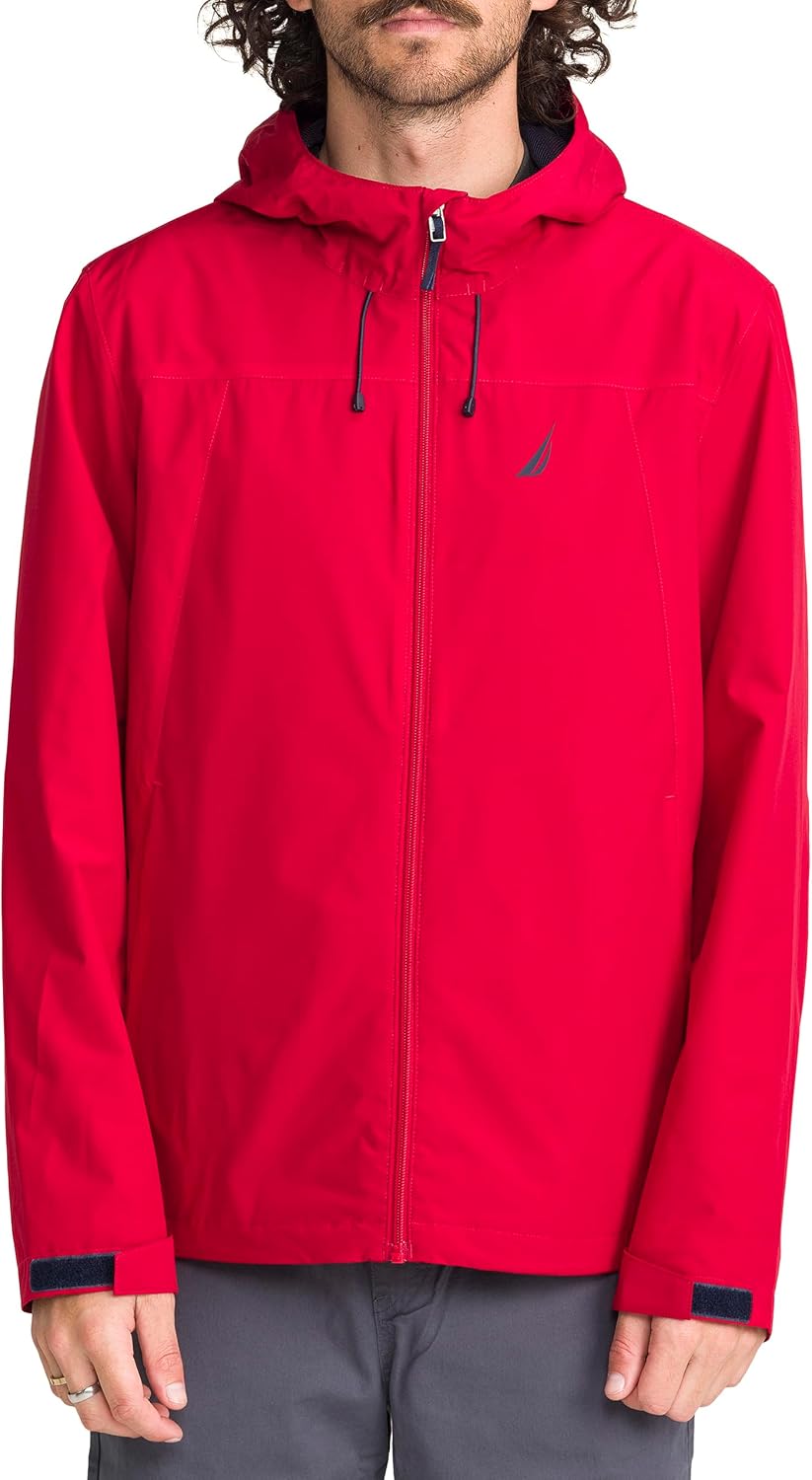 Nautica Men's Lightweight Windslicker Hooded Jacket – Wind Resistant, Mesh Lined, Zip Front