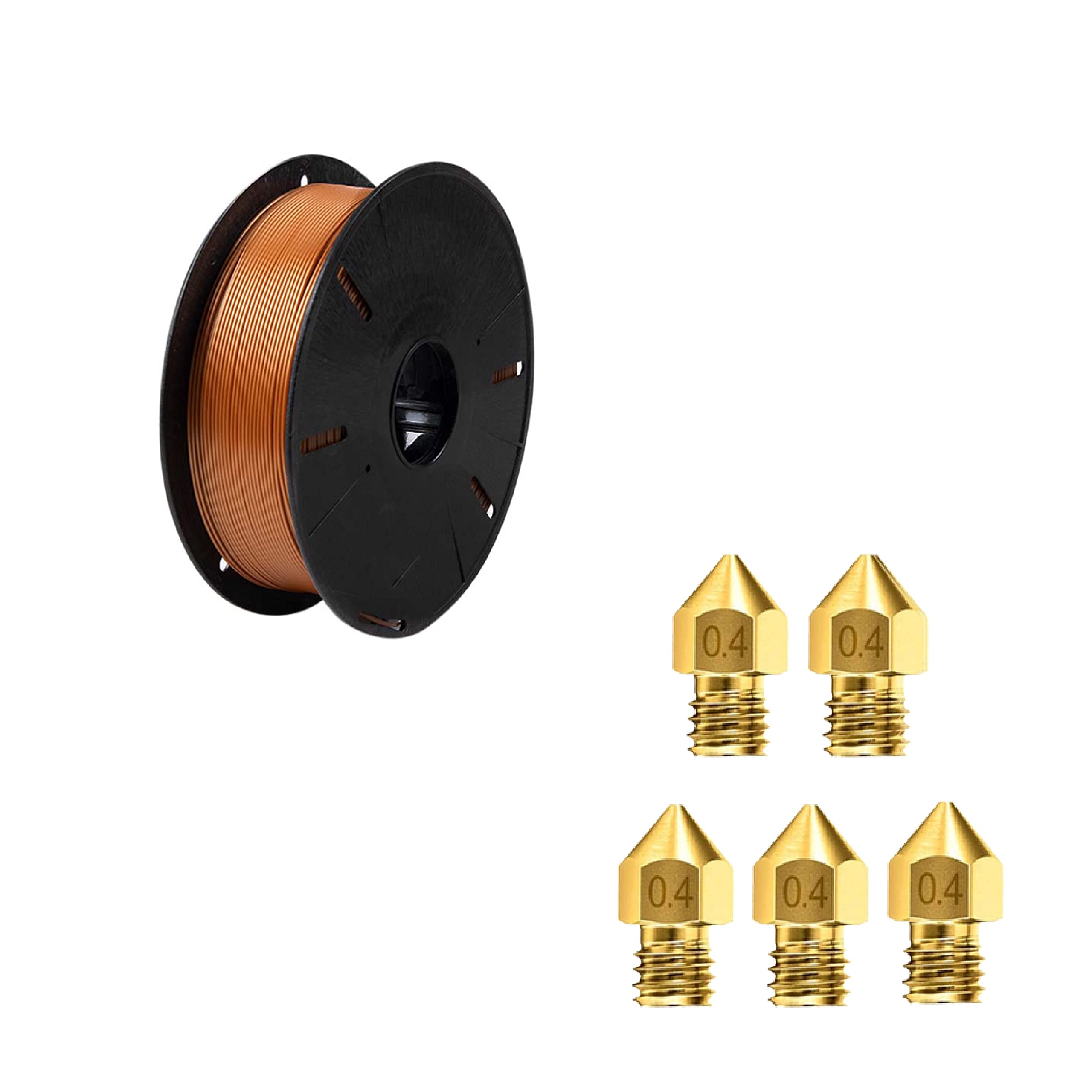 See full amazon price history chart for Tesseract Premium PLA + 1.75mm 3D Printing Filament | Compatible with Most FDM Printers | 1 KG 3D Printer Filament - PLA Bronze (Quantity 1) | MK8 0.4mm Brass Nozzle for 1.75mm Extruder (5 Qty) Tesseract Premium PLA + 1.75mm 3D Printing Filament | Compatible with Most FDM Printers | 1 KG 3D Printer Filament - PLA Bronze (Quantity 1) | MK8 0.4mm Brass Nozzle for 1.75mm Extruder (5 Qty) (B09R4QJZKQ) Amazon Price History, Amazon Price Tracker