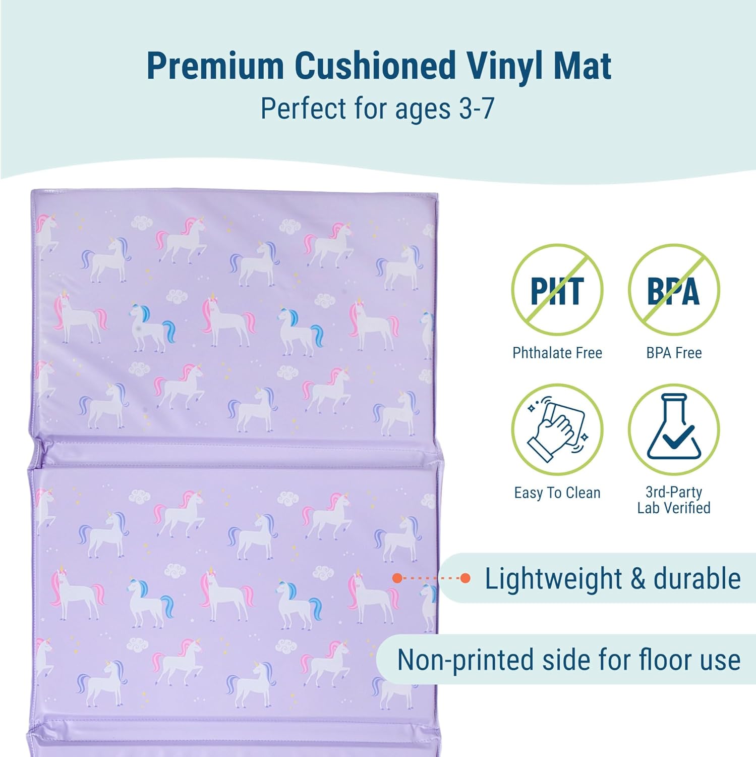 Wildkin Kids Vinyl Nap Mat – Foldable, Durable Rest Mat for Daycare & Preschool