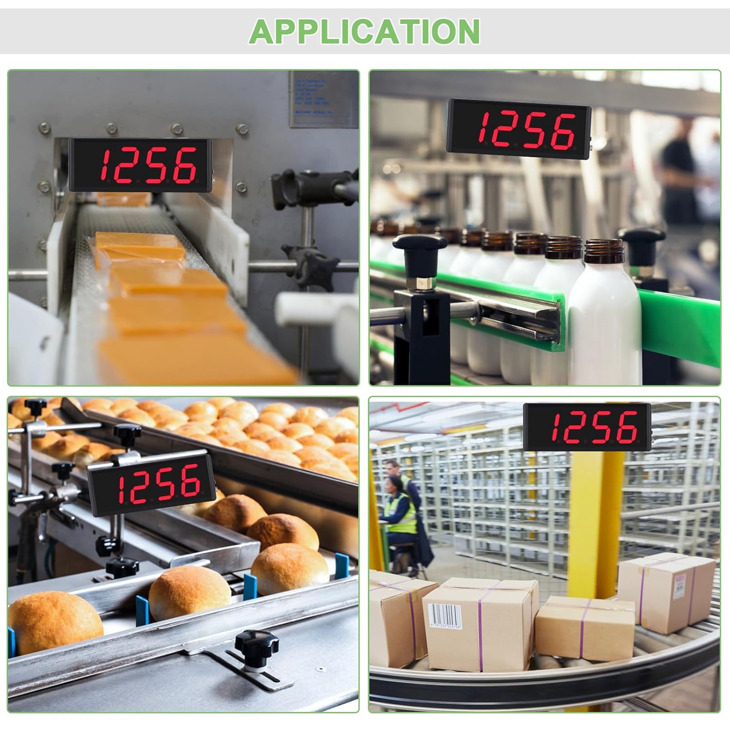 Digital Counter Led Counter with Infrared Sensor 4in Red Number Display Counts Up and Down, Sets the Initial Value, Adjusts the Counting Frequency 110-240V