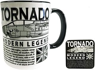 Panavia Tornado RAF/GAF/IAF Multirole Combat Aircraft Design Mug and Coaster Set (Black Coaster)