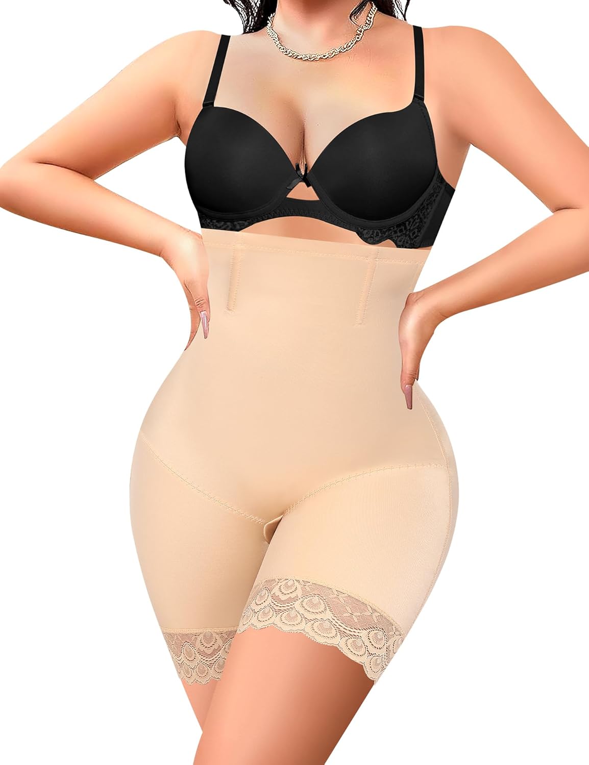 Womens High Wasited Slimming Body Shaper Boy Shorts Seamless Tummy Control Slip Shorts Under Dress Shapewear