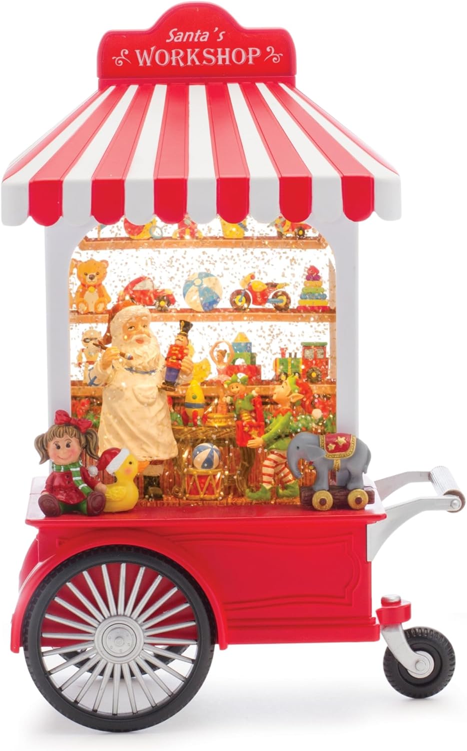 Melrose International LED Snow Globe Santa's Workshop Stand 10.75" H