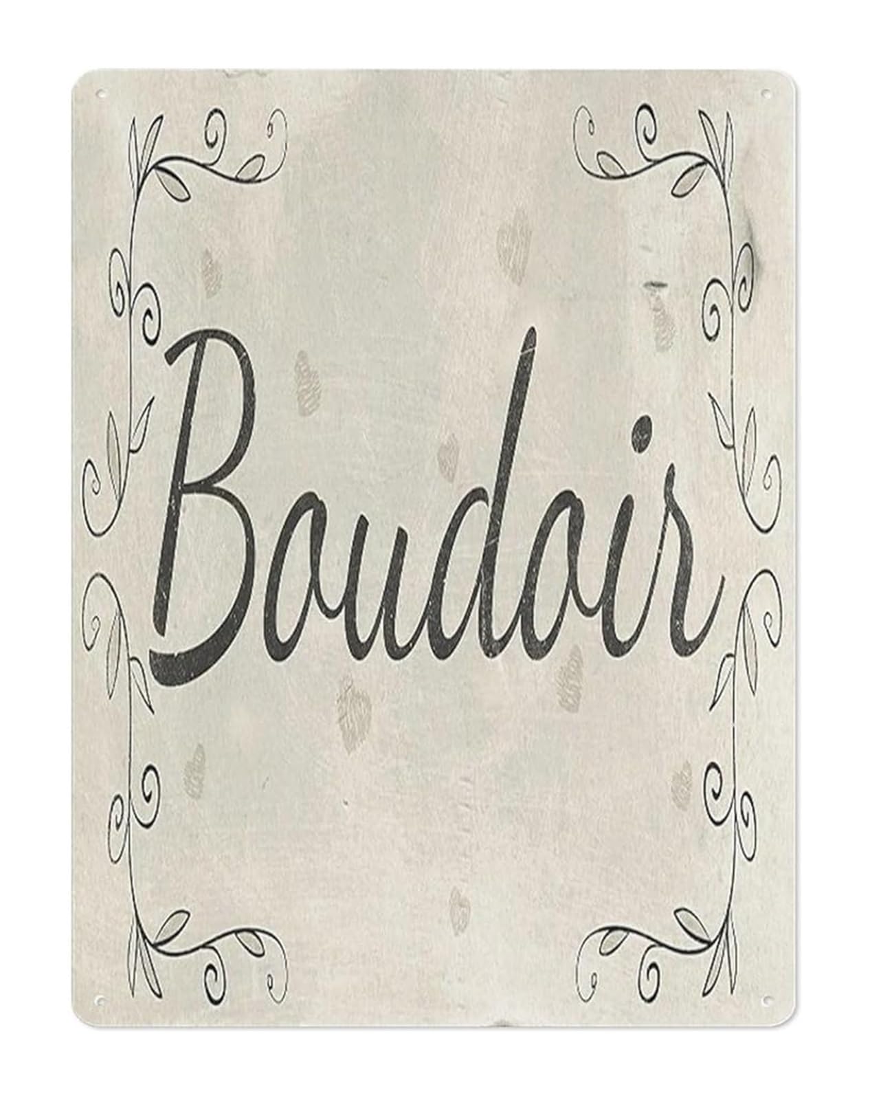IDGTTLDF French Country Bedroom Decor Metal Tin Sign Boudoir Plaque Romantic Wall-Art for Her Gift Farmhouse Chic 8 X 12 in