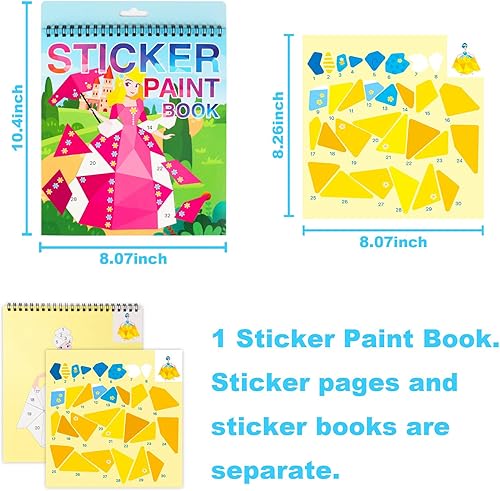 Miniatura 4 de Manualidades para niños de 4 a 8 años, libros de pintura adhesivos, calcomanías de princesa y caballos coloridos, calcomanías para niños, regalo de