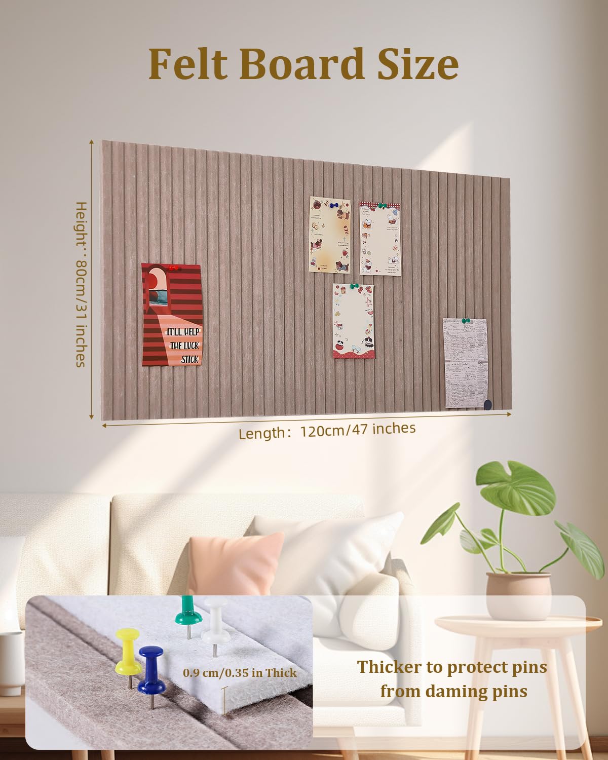 Lifewit Vilten prikbord, zelfklevend, 57 x 37,5 cm, prikbord van kurk, opvouwbaar, decoratief visiebord, fotowand, pinboard, memobord met 20 stuks priknaalden voor kantoor, kinderkamer, grijs Lifewit Vilten prikbord, zelfklevend, 57 x 37,5 cm, prikbord van kurk, opvouwbaar, decoratief visiebord, fotowand, pinboard, memobord met 20 stuks priknaalden voor kantoor, kinderkamer, grijs