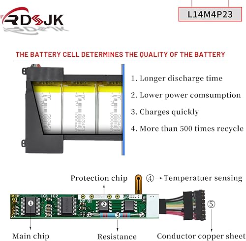 Miniatura 3 de Batería para portátil L14M4P23 L14S4P22 L14L4P23 para Lenovo IdeaPad Y700 Y700-ISE Y701 Y700-14ISK Y700-15ISK Y700-17ISK Y700-15ACZ Y700-15II.