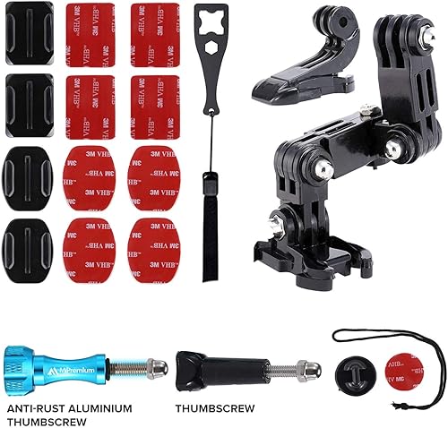 Miniatura 3 de MiPremium Kits de montaje de barbilla para casco de motocicleta para GoPro Hero 13 12 11 10 9 8 7 6 5 4 3 Black Silver Session, AKASO/Campark y