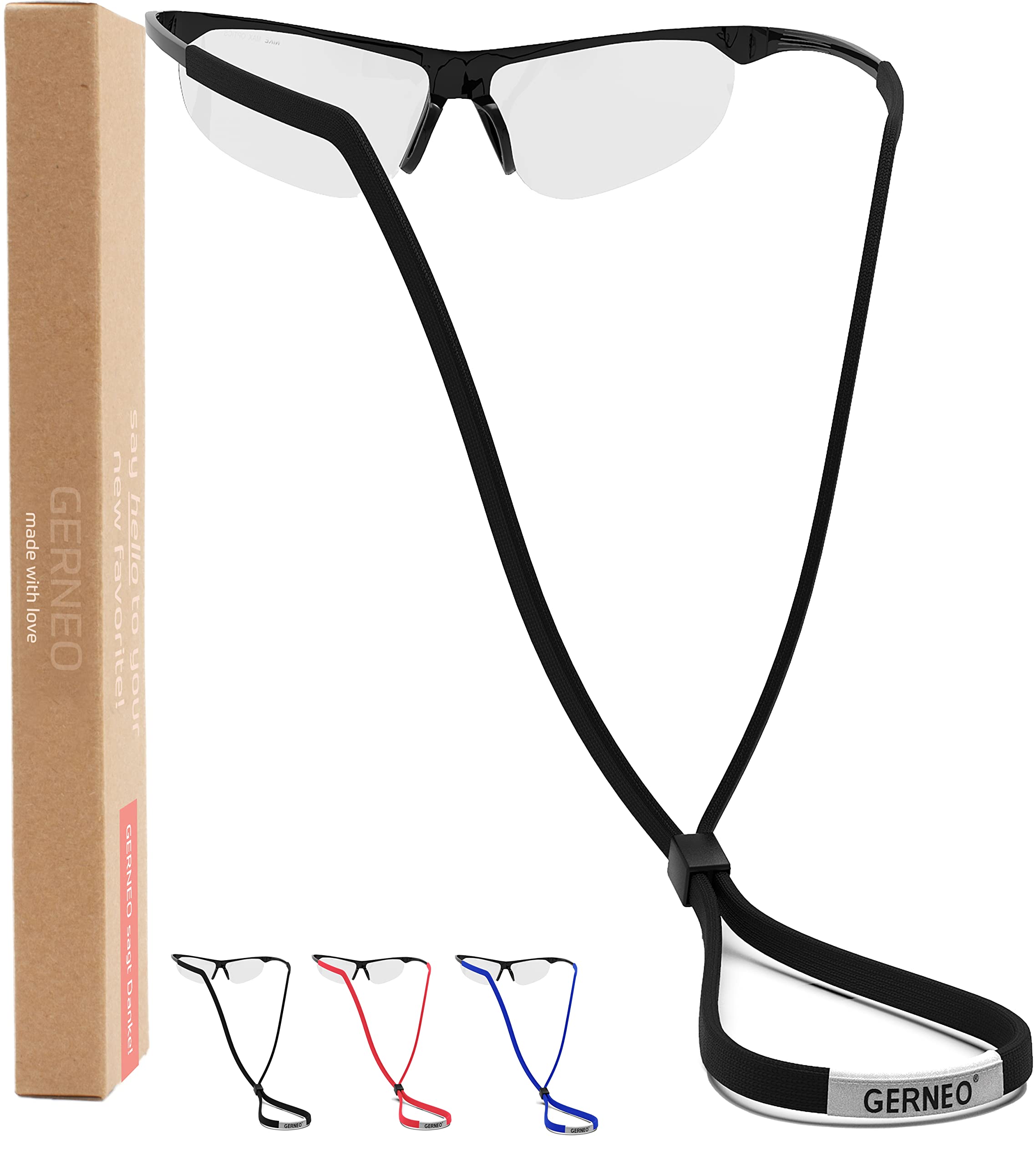 GERNEO® - Original – Correa de tela fiable para gafas deportivas – Correa impermeable y agarre firme para gafas deportivas, gafas de sol y gafas de lectura