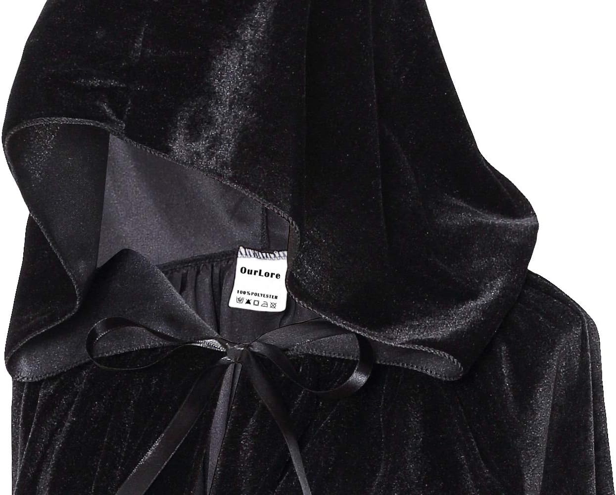 OurLore Unisex Full Length Hooded Robe Cloak Long Velvet Cape Cosplay Costume 59 inch - Image 4