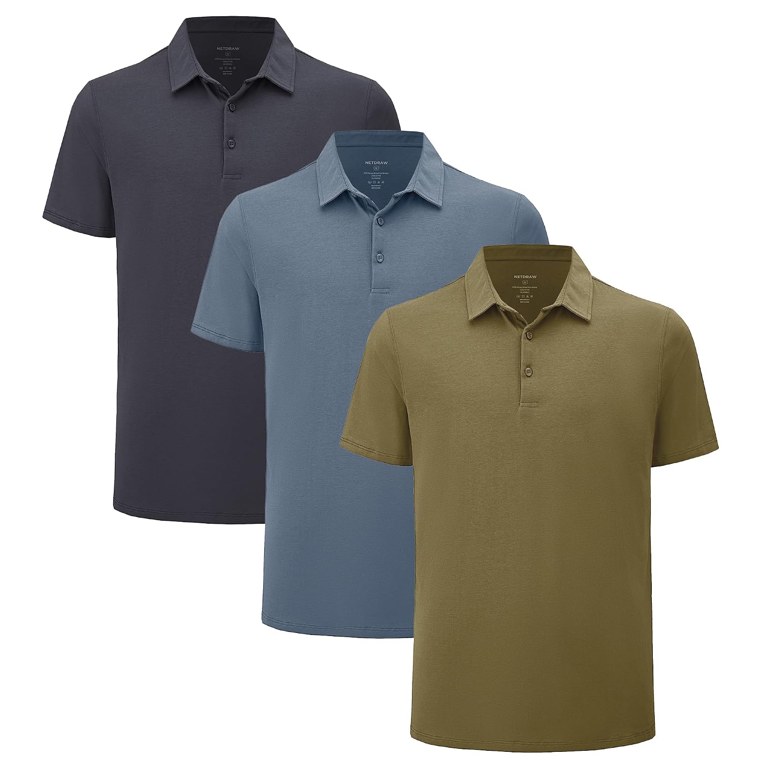 netdraw Mens Lightweight Bamboo Viscose Polo Ultra Soft Curved Hem UPF 50+ Casual Collared Golf Shirt - Review, Price and Buying Guide