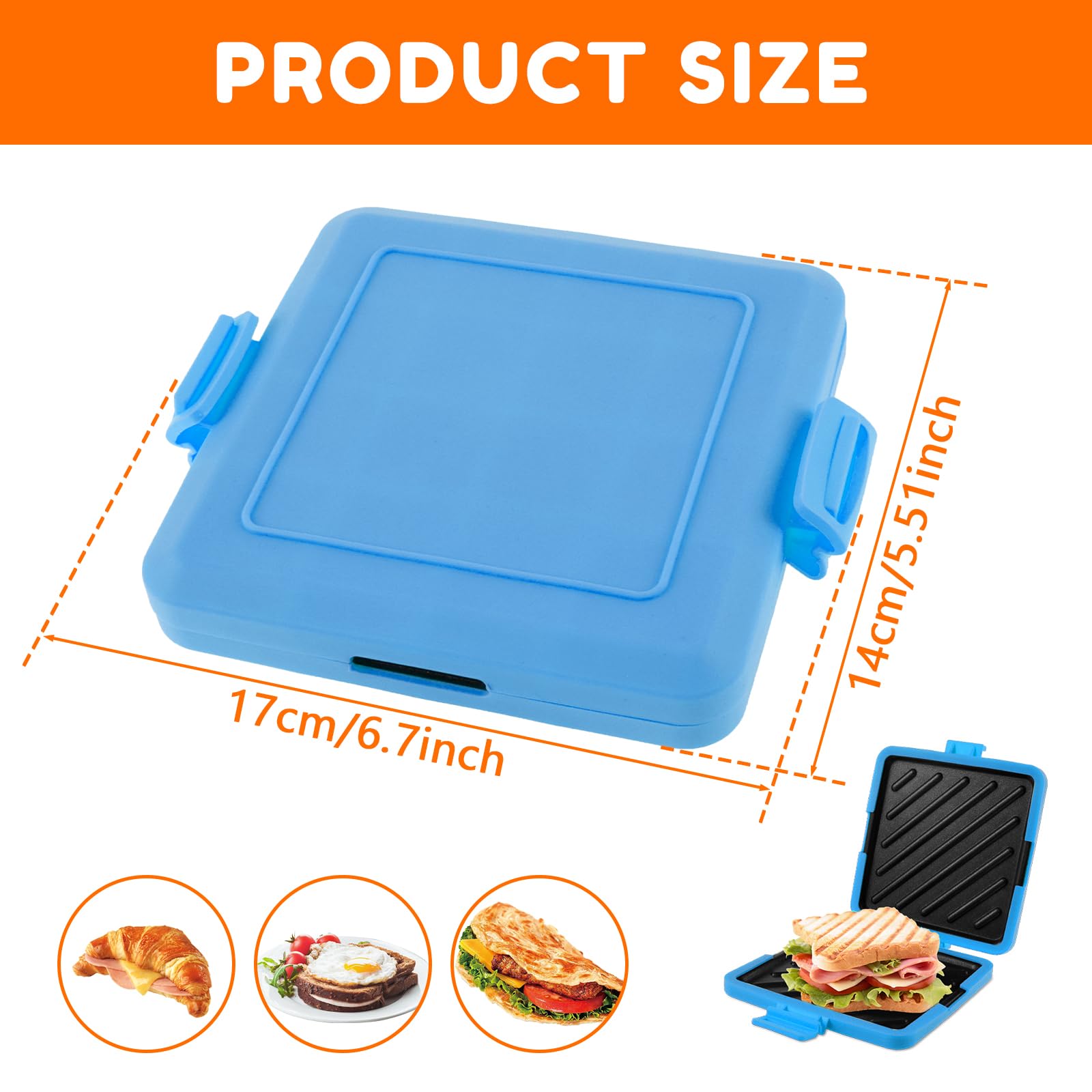 Microwave Toastie Maker,Microwave Toastie Sandwich Maker Silicone Micro Toastie Maker Non-stick,Microwave Toastie Sandwich Maker and Grill Heatwave Technology for Bread Sandwich (Sky Blue) - Image 2