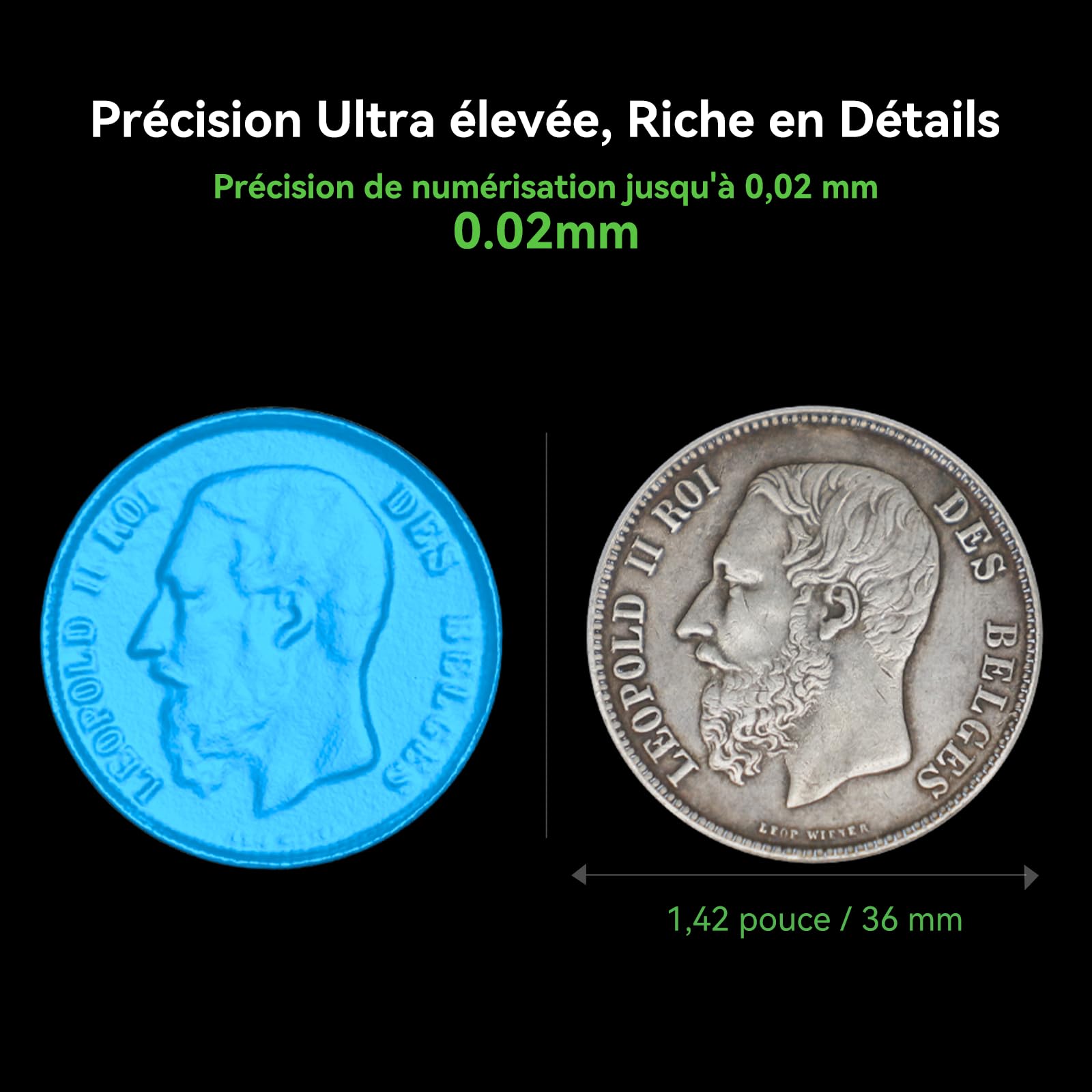 Creality CR-Scan Otter Scanner 3D pour Impression 3D, 20fps avec Vision Stéréo à Quatre Objectifs, Plage de Numérisation de 10 à 2000mm, Suivi Anti-tremblement, Précision de 0,02 mm pour MacOS/Windows