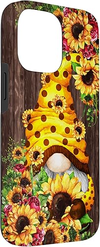Miniatura 3 de iPhone 14 Pro Max - Gnomo de girasol amarillo para mujer, diseño de flores de verano