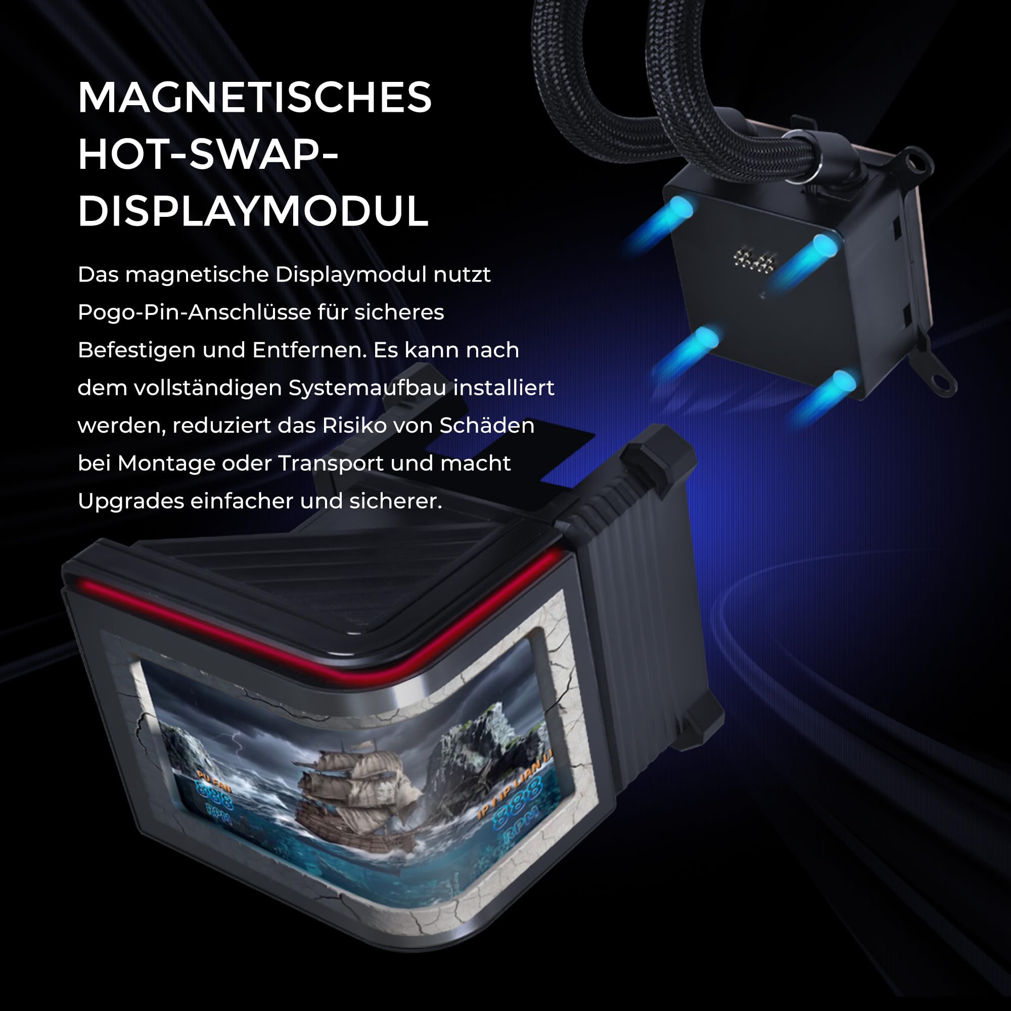 Lian Li HydroShift II OLED Curved 360 Fanless AiO-Wasserk?hlung, 360 mm, OLED-Display - schwarz (G89.GHS2OLDC36NB.00)