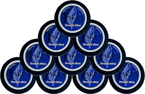 Jake's Mint Chew - Menta recta - Paquete de 10 - Sin tabaco ni nicotina