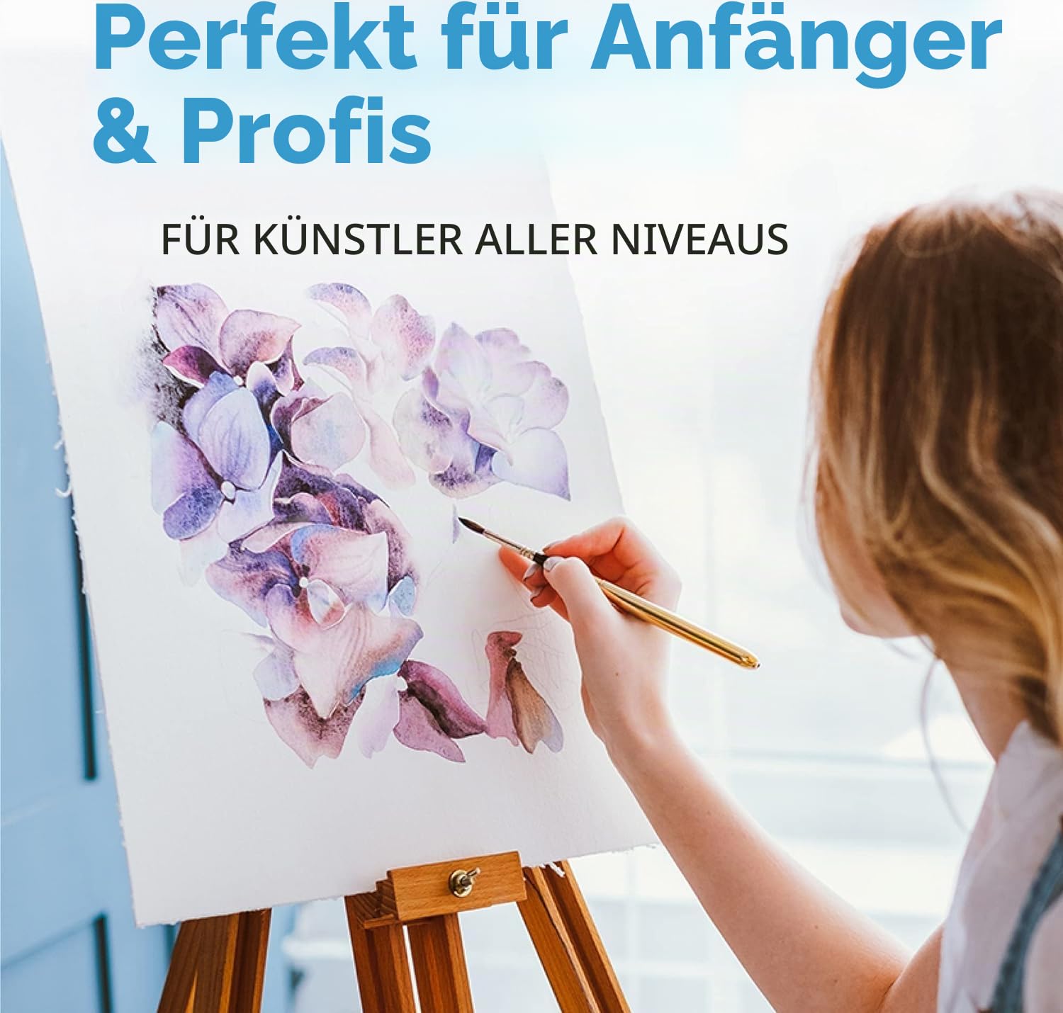Mozart Premium japanisches Aquarellfarben-Set mit komplettem Zubehör, 40 reichhaltige Wasserfarben, inklusive Pfannen, Palette, Stift, Pad, Pinsel, Metallic- und Neon-Wasserfarben, perfektes