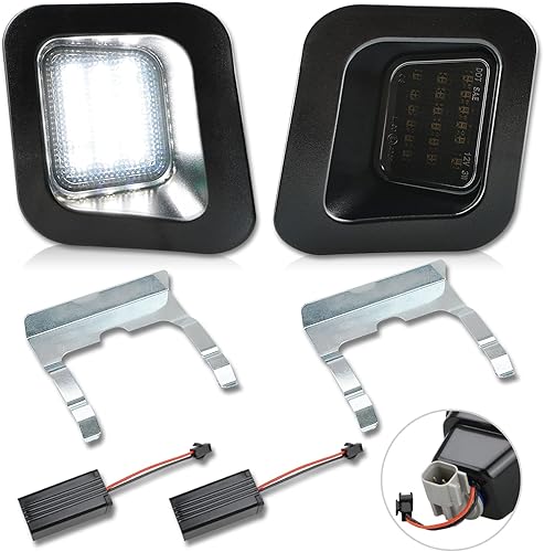 Bestview Luz LED para placa de matrícula con retenedor de clip, conjunto de luces de etiqueta compatible con Dodge Ram 1500 2500 3500 2003-2018,