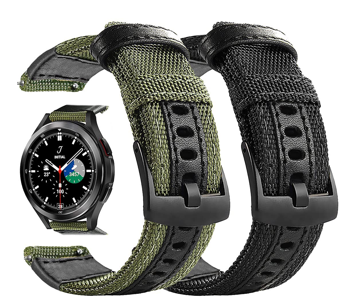 KASTWAVE for Galaxy Watch 4 & Classic Bands, 20mm Nylon Strap Compatible with Samsung Galaxy Watch 4 40mm/44mm & Classic 42mm/46mm