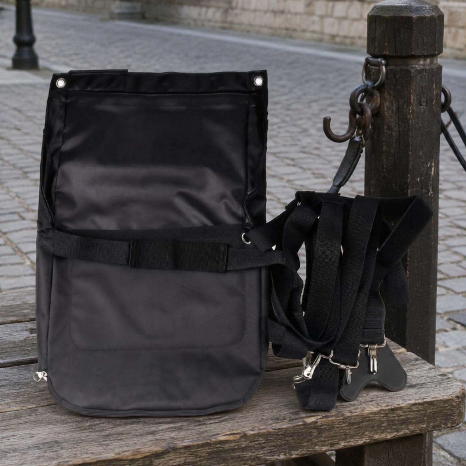 rockible Bolsa Tela Oxford con Correa Ajustable Resistente Anti-Mordeduras Impermeable para Jinetes, Equitación, s en Carruaje, Picaderos, L