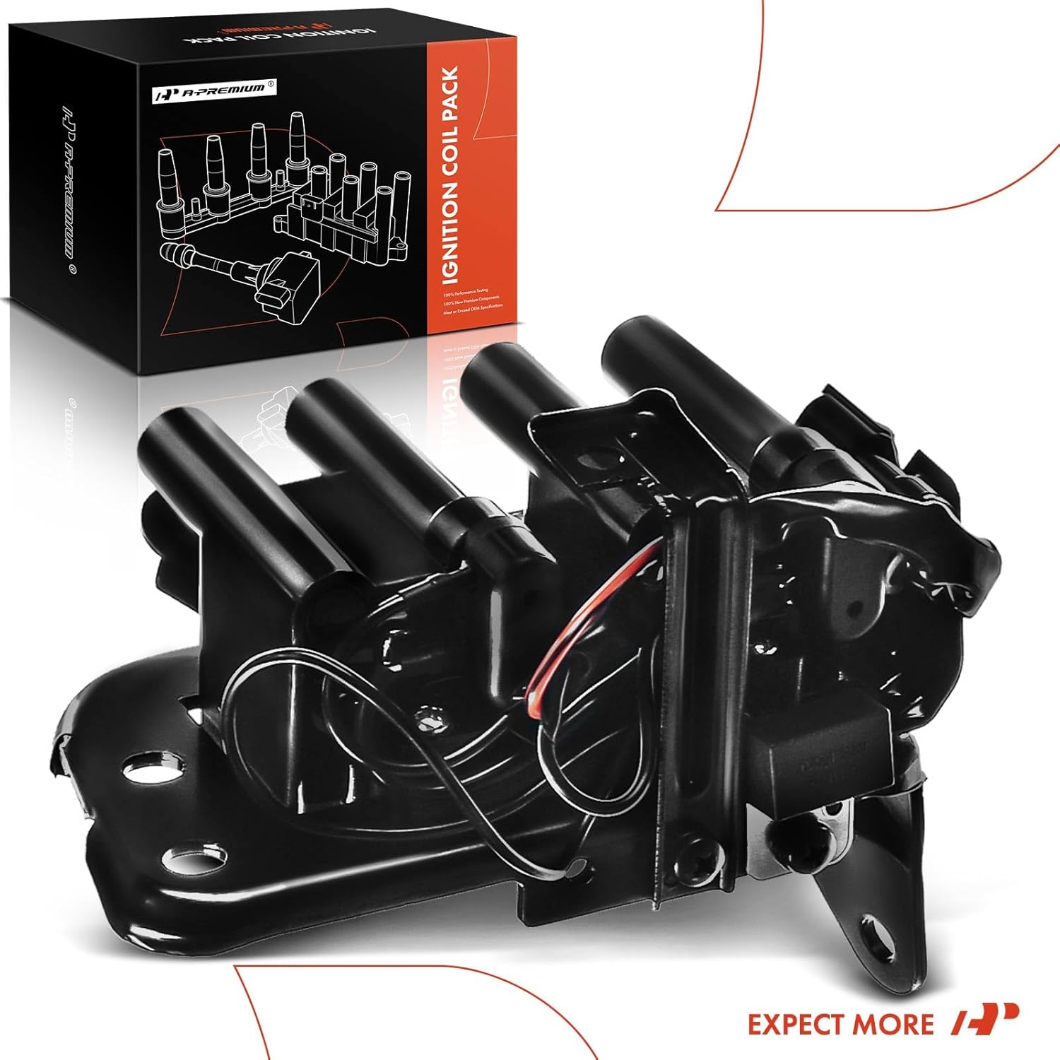 A-Premium Engine Ignition Coil Pack Compatible with Hyundai Elantra 1996-2000, Tiburon 1997-2001, 1.8L 2.0L