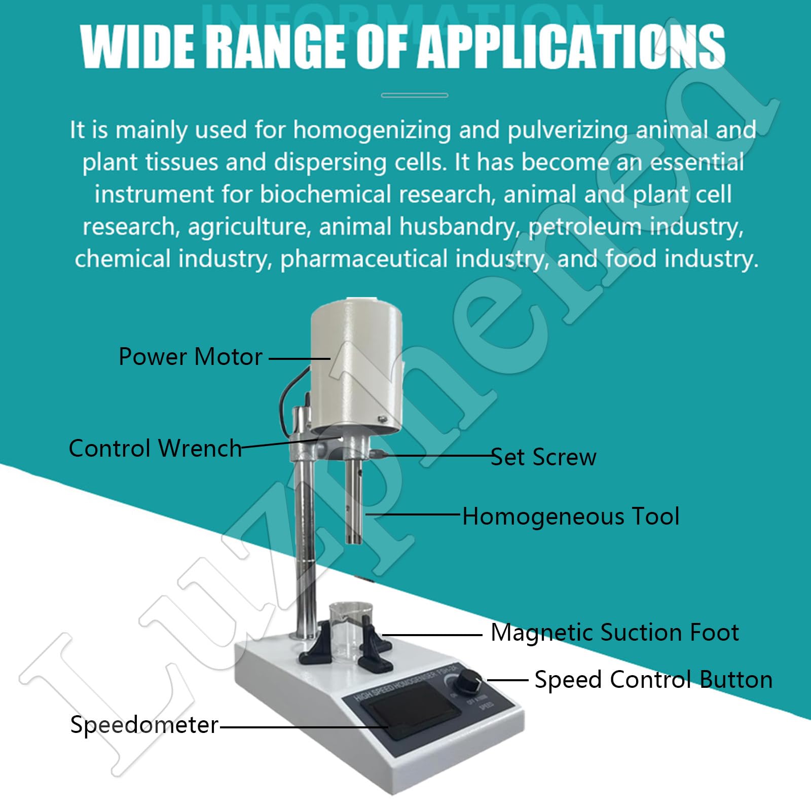 Mezclador homogeneizador de laboratorio, mezclador de dispersión emulsionante ajustable de alta velocidad para uso en laboratorio