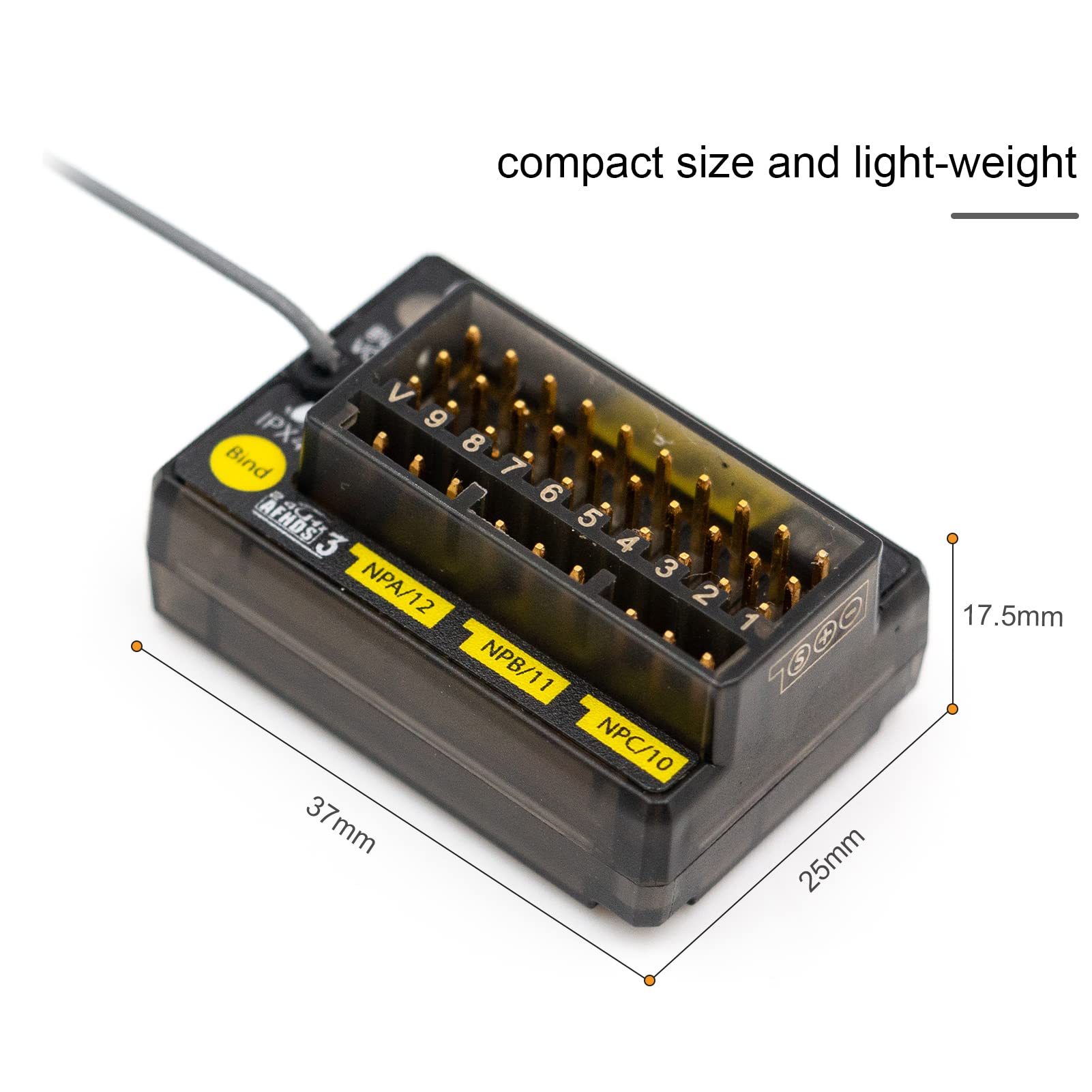 Matybobe FGr12B 2,4GHz 12 Kanal Empfänger PWM PPM Ibus für AFHDS3-Sender HF-Module PL18 / NB4 / NB4 Lite RC-Auto-Bootsfahrzeug