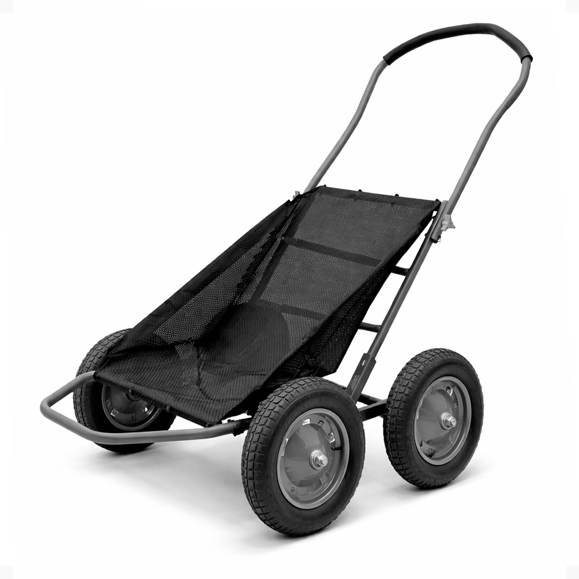 Hawk Crawler All-Terrain Multi-Use Deer Cart with Dual Pivoting Axles, 500 lb Capacity, Black - Hunting Hauler with Folding Frame and Versatile Sling for Easy Hauling of Game, Firewood & Bait