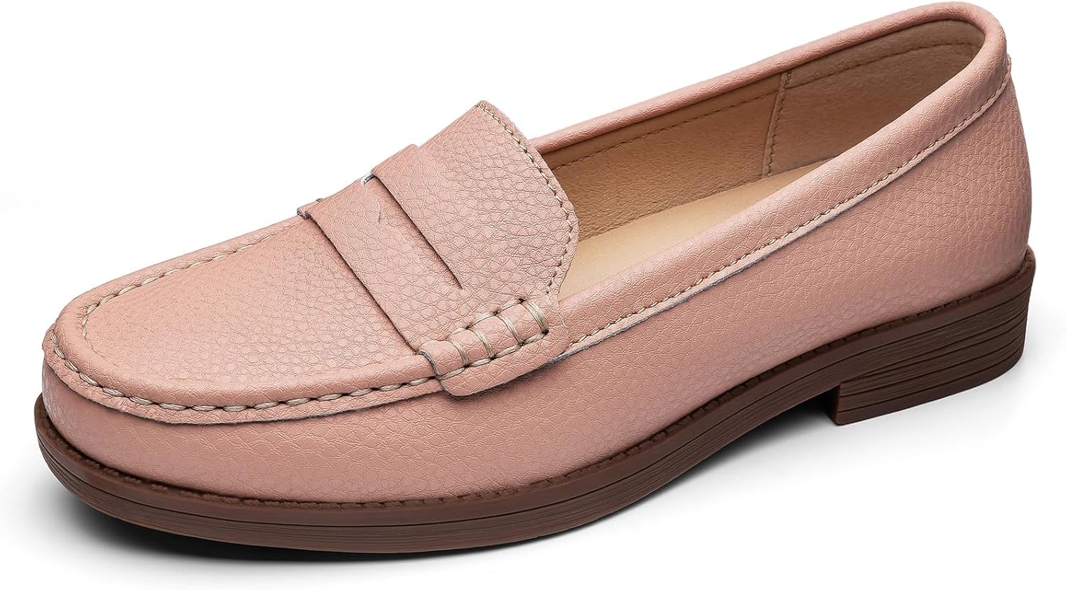 Women's Comfortable Leather Penny Loafers Slip On Business Casual Dress Shoes Lightweight Office Work Flats Everyday Walking Shoes for Women