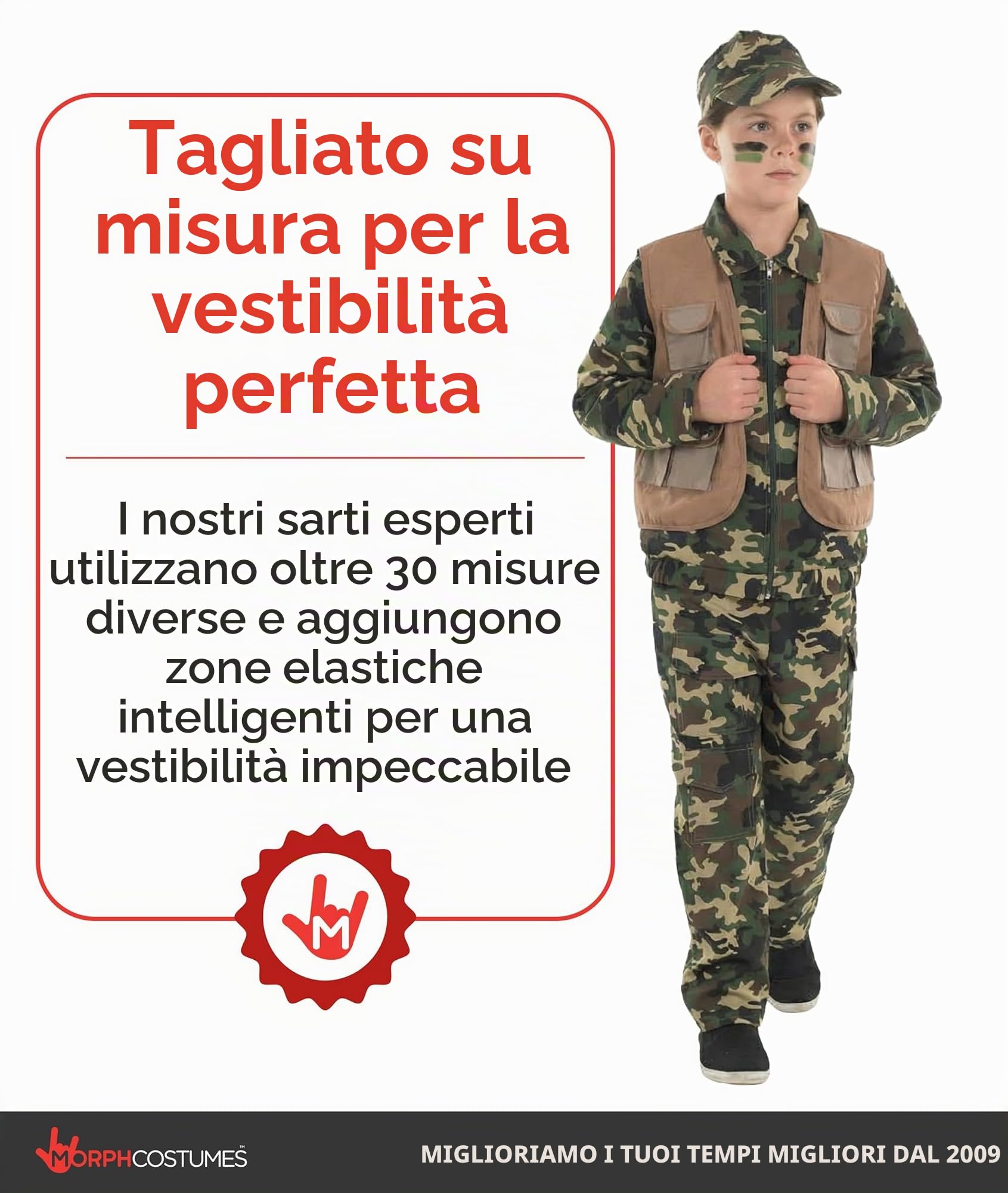 Fun Shack Costume Militare Bambino - Vestito Soldato per Carnevale, Halloween, Compleanni e Party. Abito Divertente e Realistico