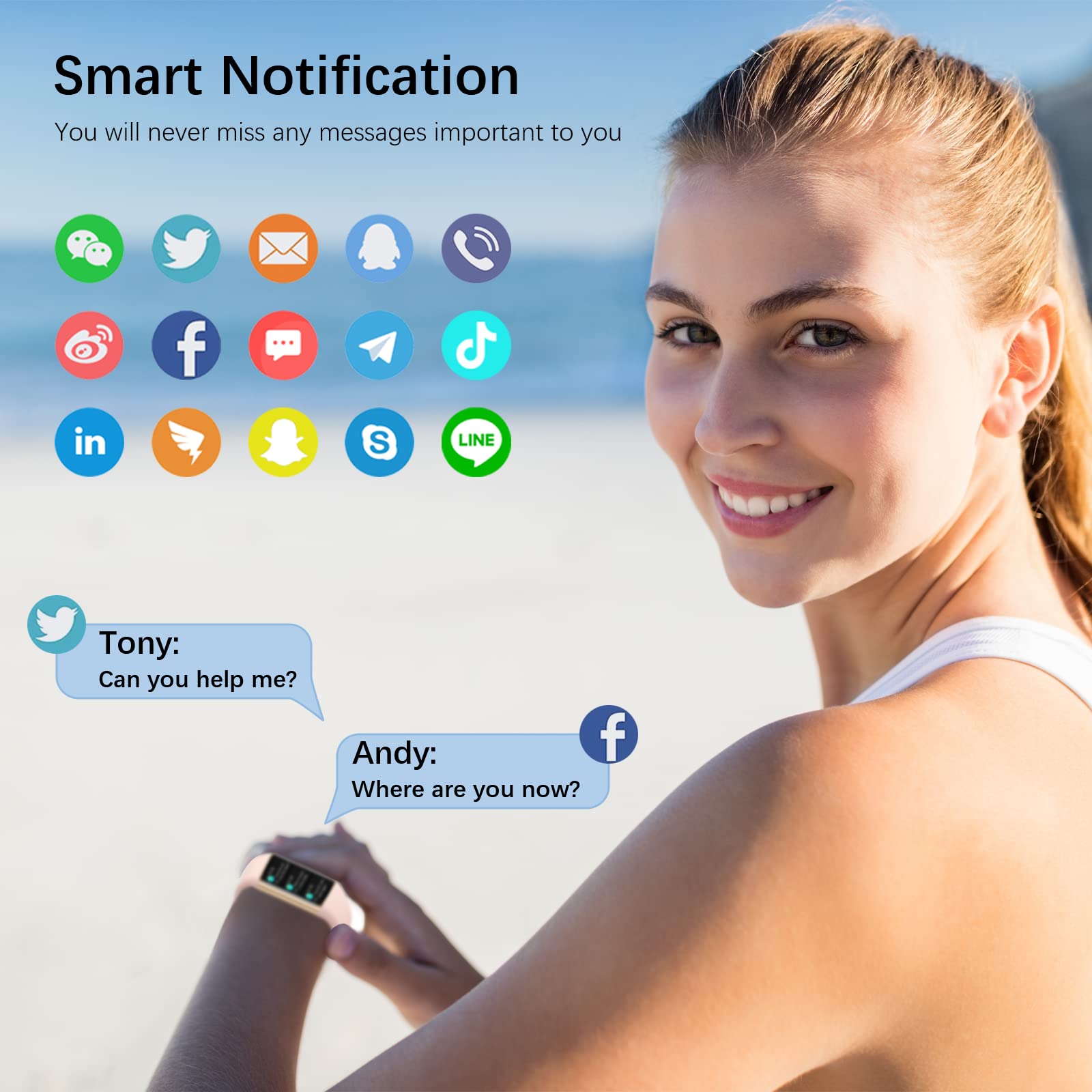 ECOSOON Smartwatch Donna Uomo, Orologio Smartwatch Donna Uomo Impermeabile IP68 con Cardiofrequenzimetro, Contapassi, 23 Sportive, SpO2, Monitoraggio del Sonno, Notifiche Messaggi per ios Android