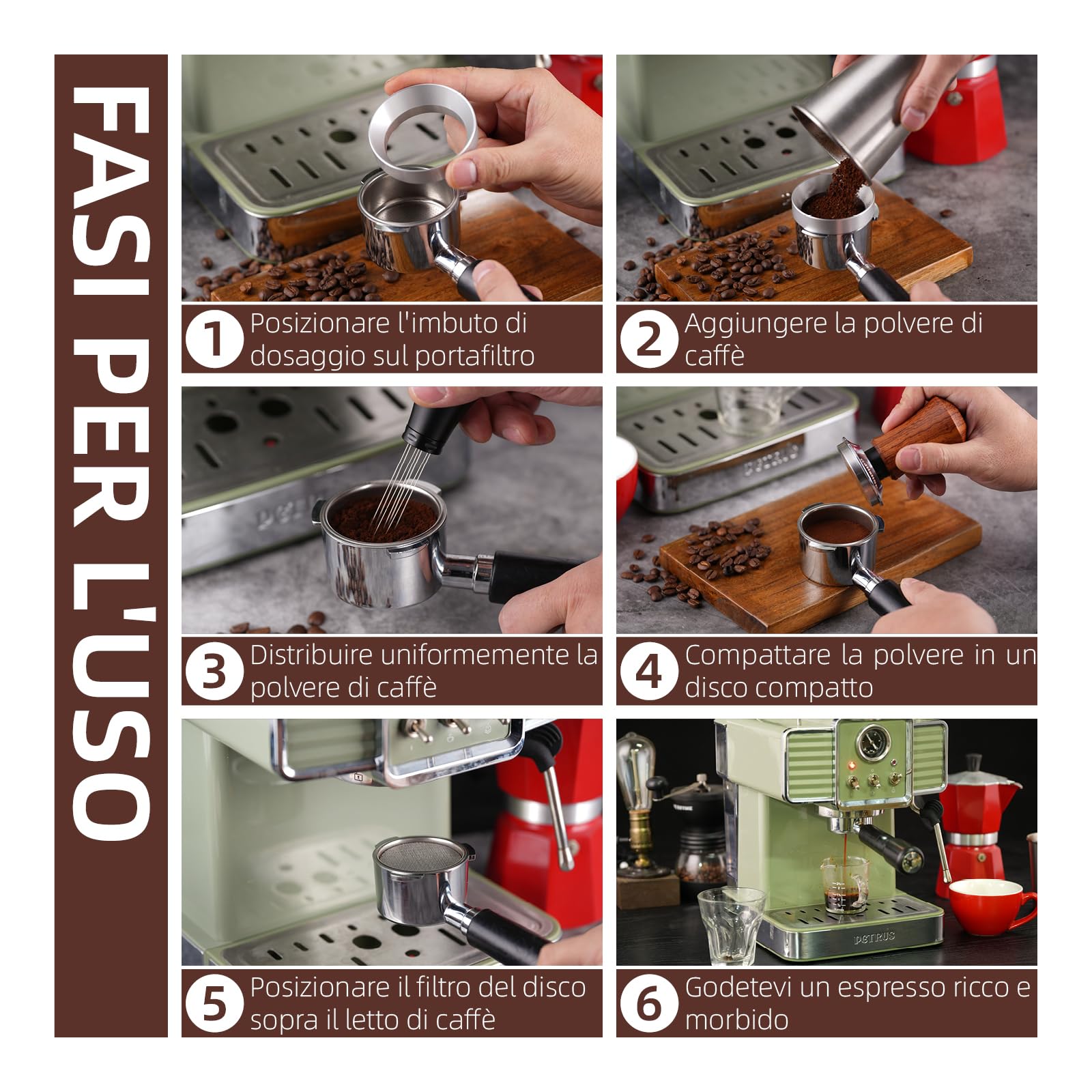 Kit Accessori Caffè Espresso 51 mm, WDT Tool, Anello Dosatore e Puck Screen 51 mm, Set Barista per Portafiltro 51mm, Accessori per Macchine da Caffè Espresso