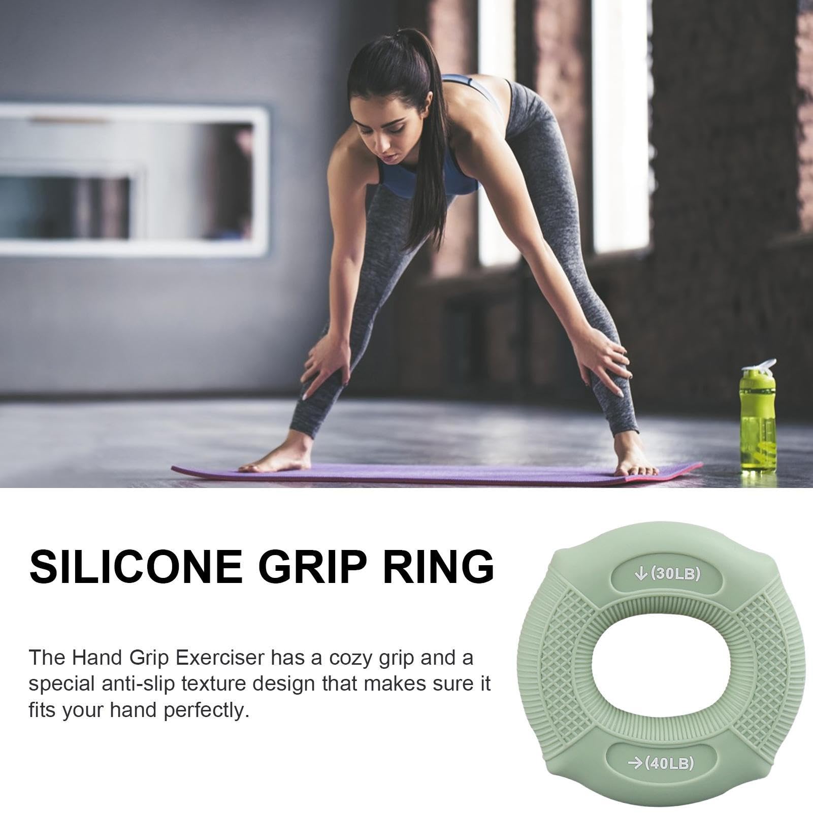 Allenatore Di Presa In Silicone - 3 Anelli 30-50 LB Per Avambracci E Riabilitazione - Foto 9