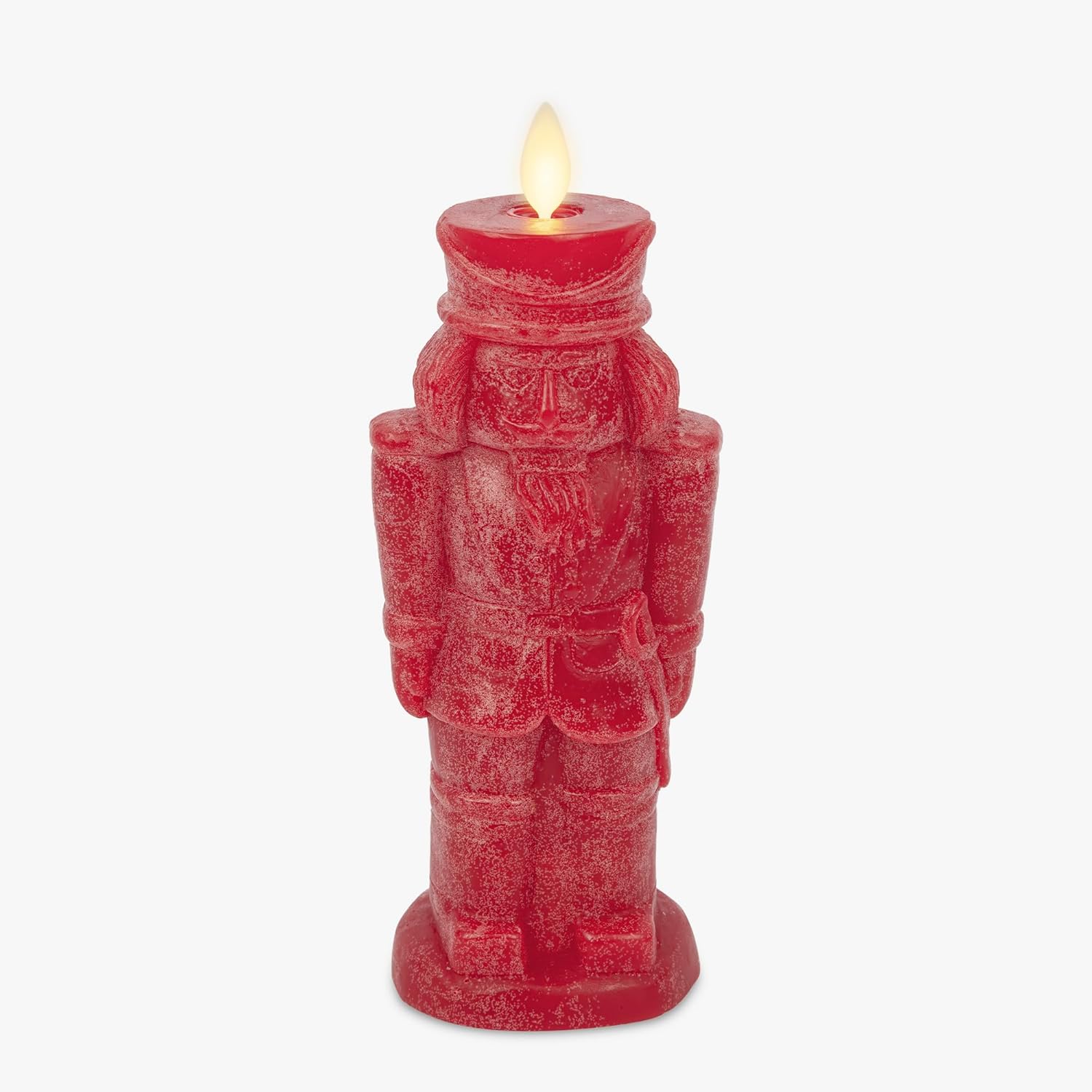 Luminara - Flameless Holiday LED Candle Battery Operated Moving Flame - Red Nutcracker - Pack of 1-3x7 - Unscented Indoor Realistic Flickering Safe