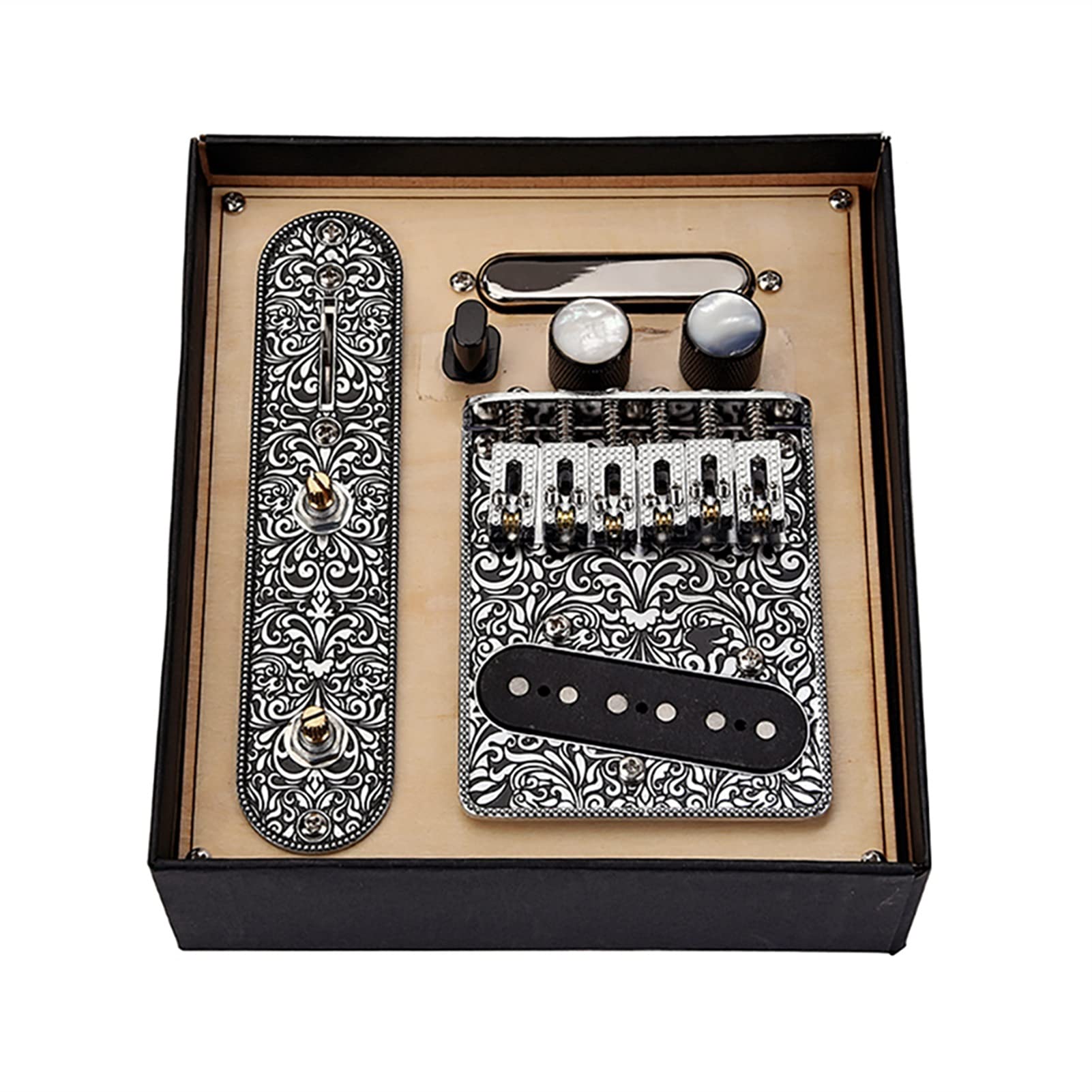 Pastilla de Doble Bobina Nuevo Tablero De Puente De 6 Cuerdas Tablero De Control del Convertidor De 3 Vías Juego De Pastillas De Cuello para Reemplazo De Guitarra Eléctrica Telecaster