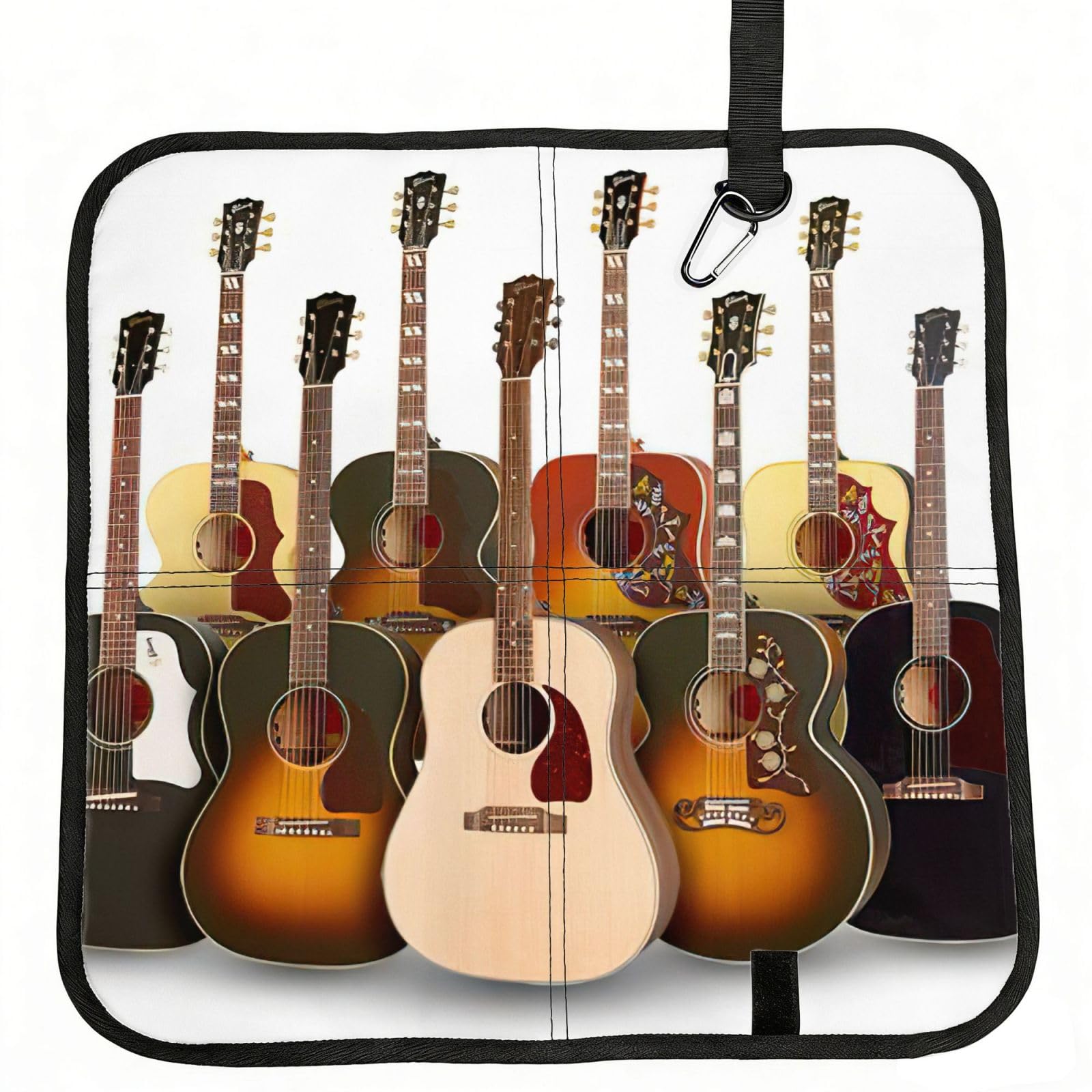bghdfa Guitar 1 Print Outdoor Sitting Mat Waterproof Oxford Cloth Seat Cushion Folding Foam Camping Seat For Picnic