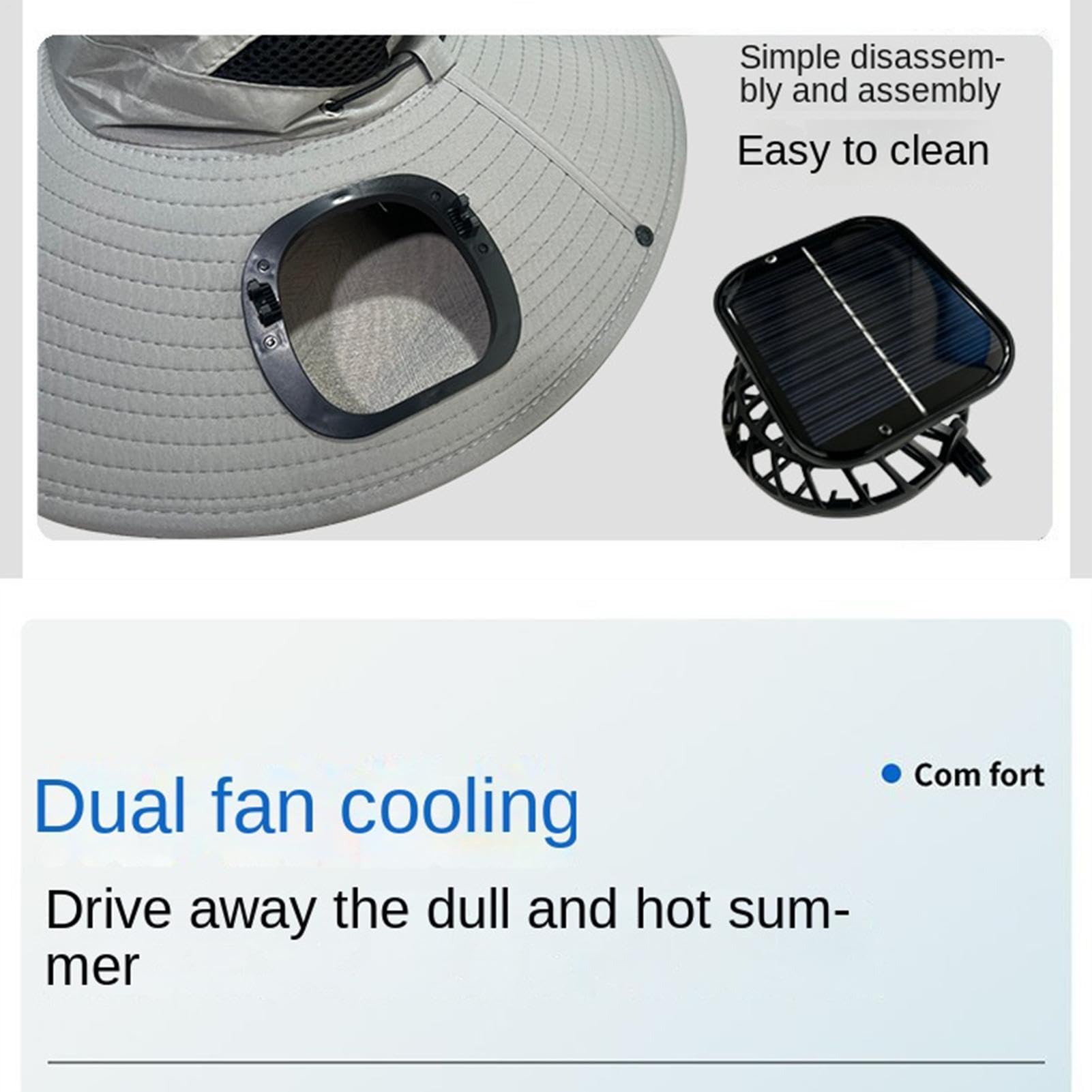 Sombrero Con Ventiladores Energía Solar - Visera De Ala Ancha Ajustable Personal Recargable | Sombrero De Ventilador De Energía Solar Para Pesca, Playa Al Aire Libre, Camping, Verano, Trabajo, Jardine